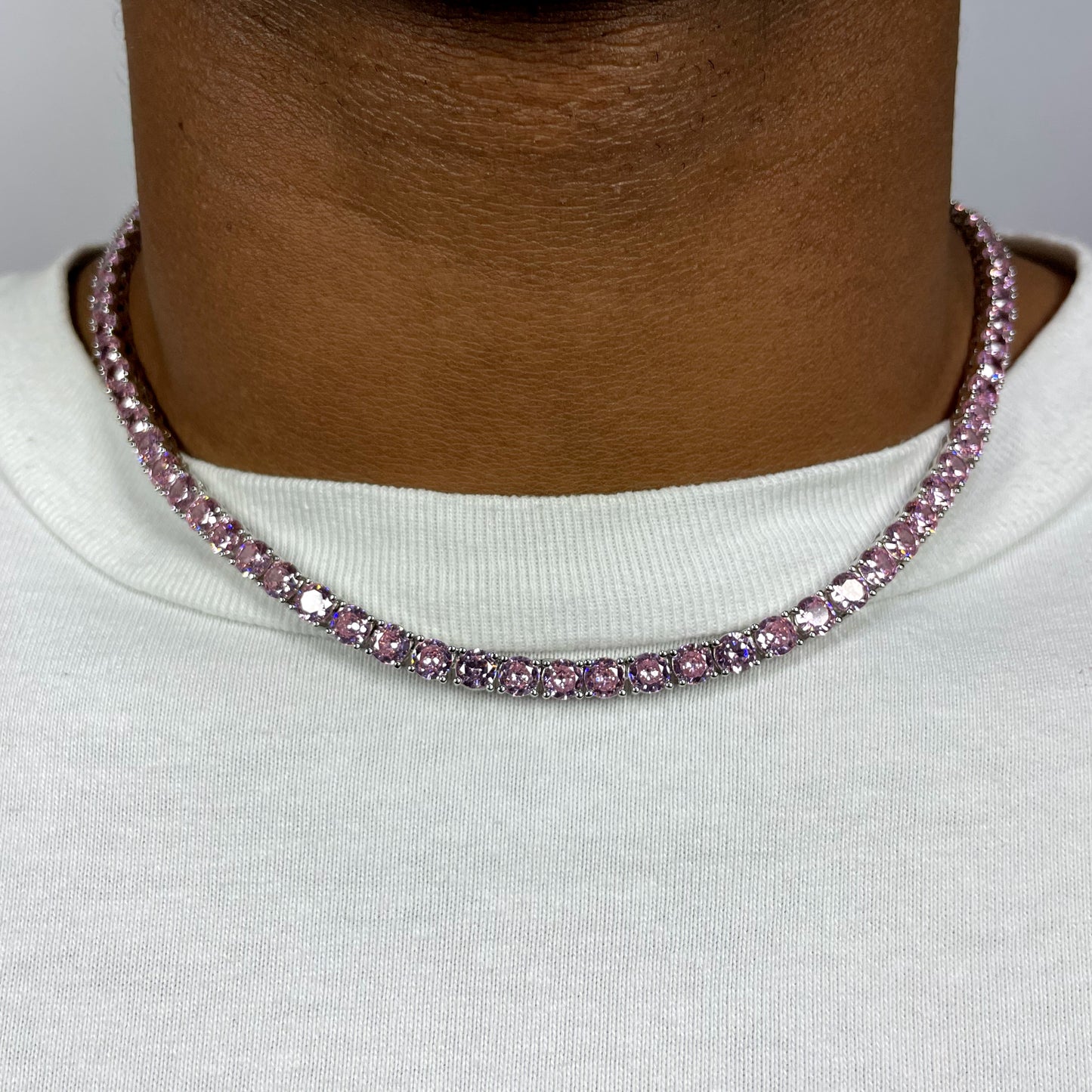 Pink Panther Tennis Necklace
