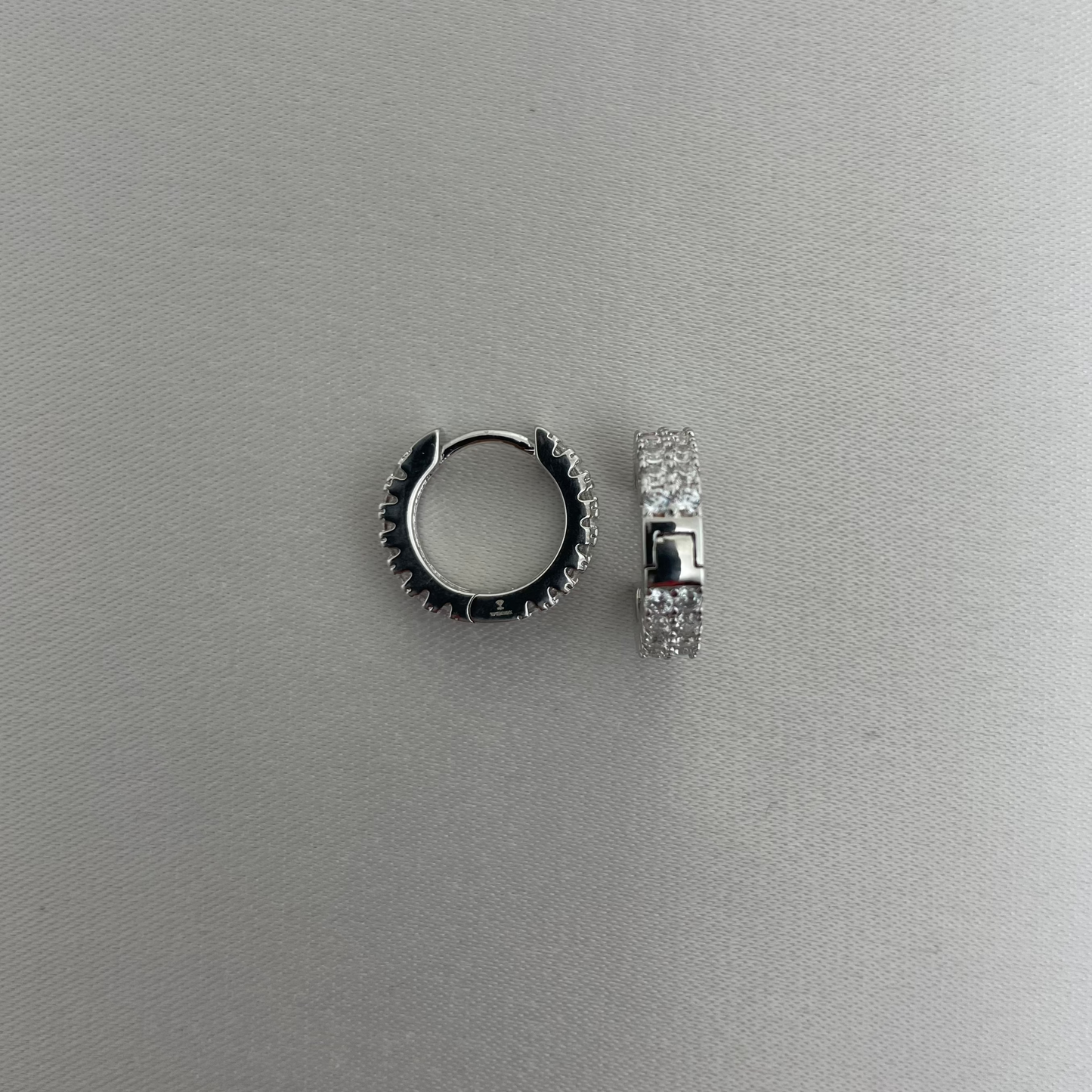 Iced Double Row Hoop Earrings