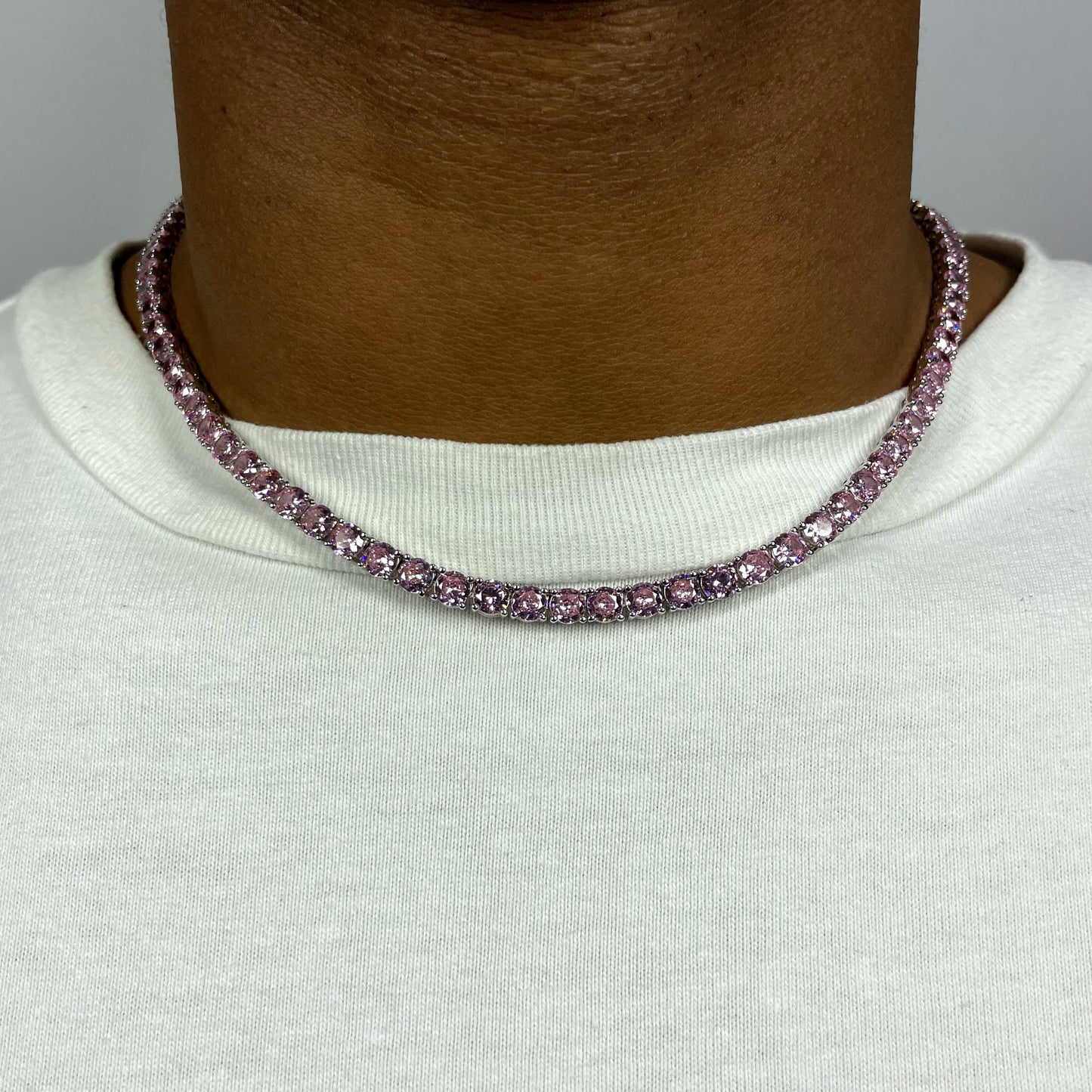 Pink Panther Tennis Necklace