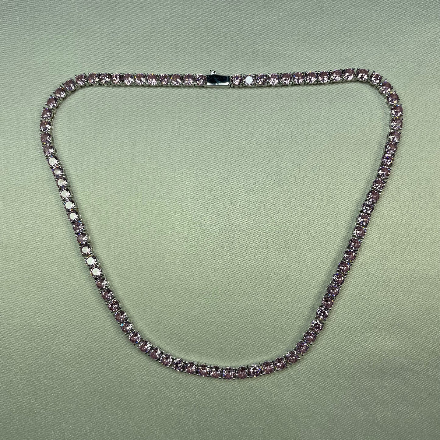 Pink Panther Tennis Necklace
